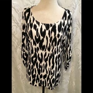 EasyWear by Chico’s  Black & White Long Sleeve Top